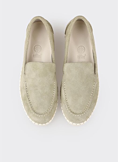 Yeşil Deri Kadın Spor Ayakkabı - Görsel 5