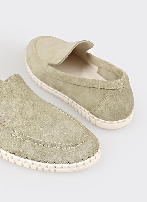 Yeşil Deri Kadın Spor Ayakkabı - Görsel 6