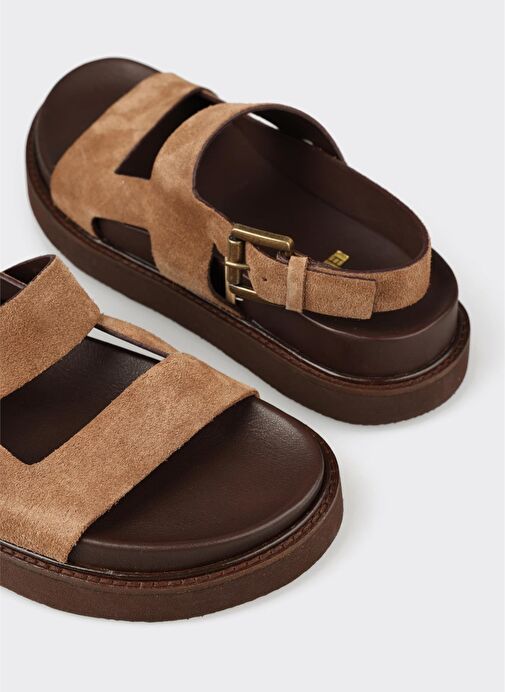 Naturel Deri Kadın Sandalet - Görsel 6