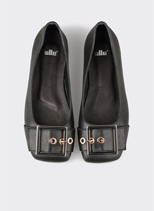 Siyah Deri Kadın Günlük Ayakkabı - Görsel 5