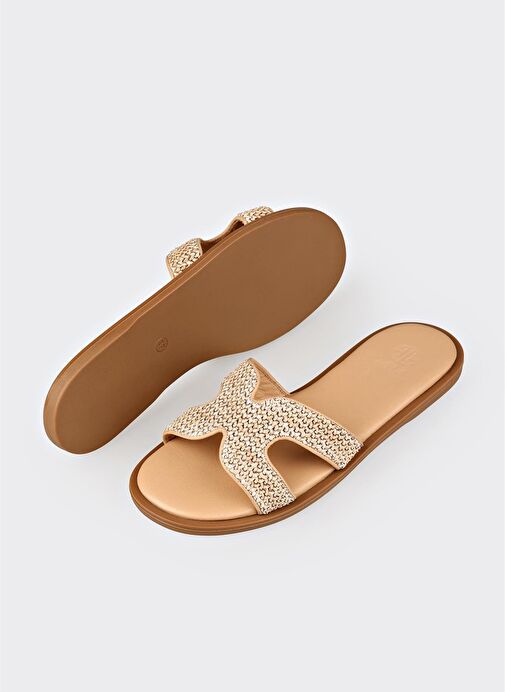 Naturel Kadın Düz Terlik - Görsel 4