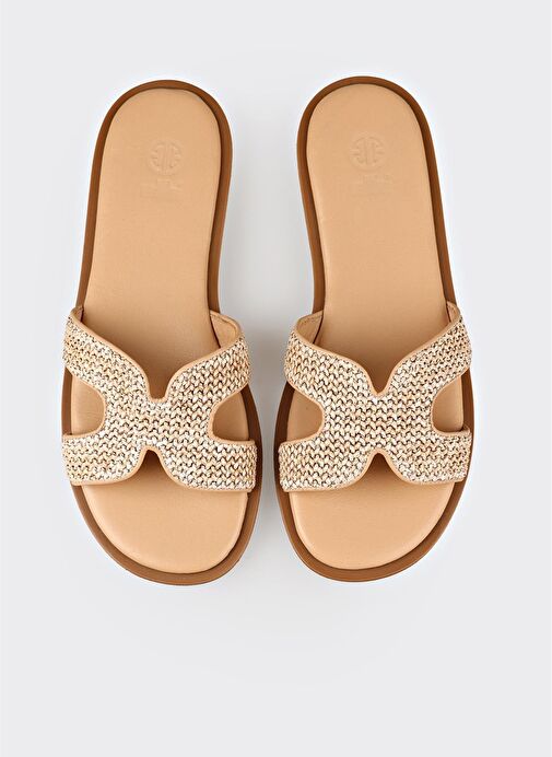 Naturel Kadın Düz Terlik - Görsel 5