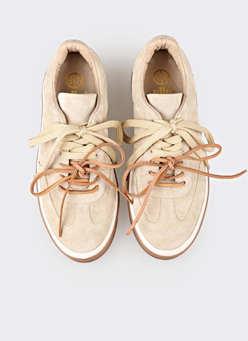 Bej Deri Spor Ayakkabı - Görsel 8