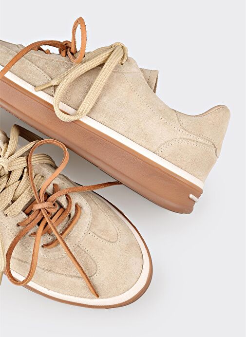 Bej Deri Spor Ayakkabı - Görsel 11