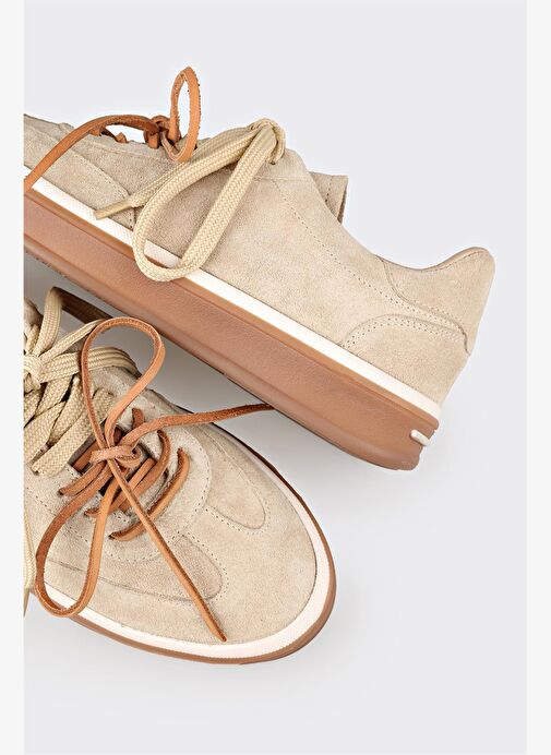 Bej Deri Spor Ayakkabı - Görsel 10