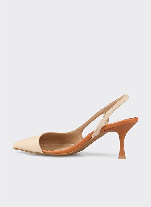 Bej Kadın Topuklu Ayakkabı - Görsel 4