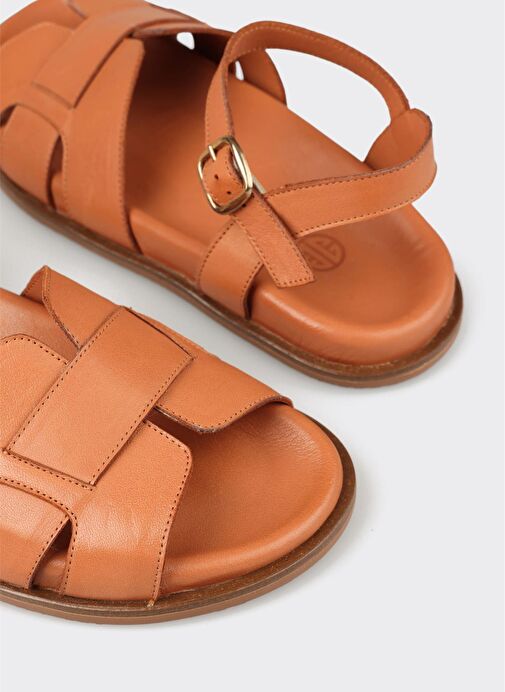 Taba Deri Kadın Sandalet - Görsel 6