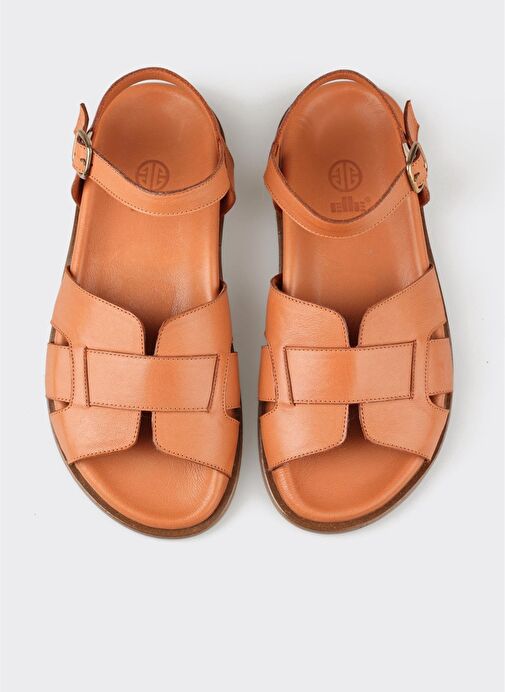 Taba Deri Kadın Sandalet - Görsel 5