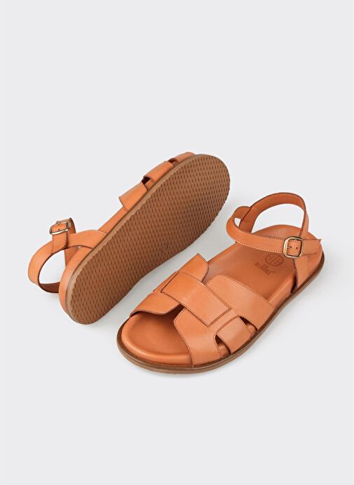 Taba Deri Kadın Sandalet - Görsel 4