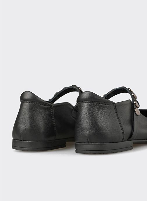 Siyah Deri Kadın Günlük Ayakkabı - Görsel 6