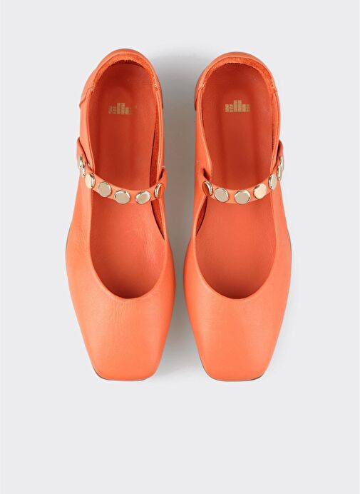Turuncu Deri Kadın Günlük Ayakkabı - Görsel 5