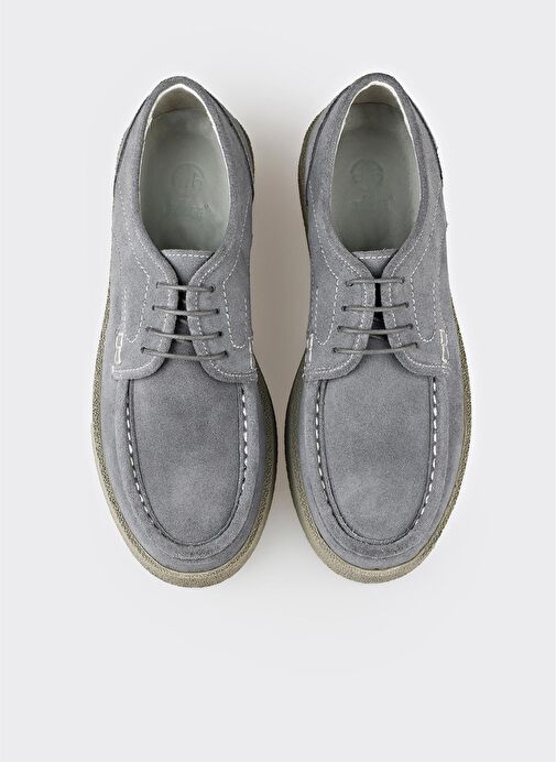 Gri Deri Erkek Günlük Ayakkabı - Görsel 9