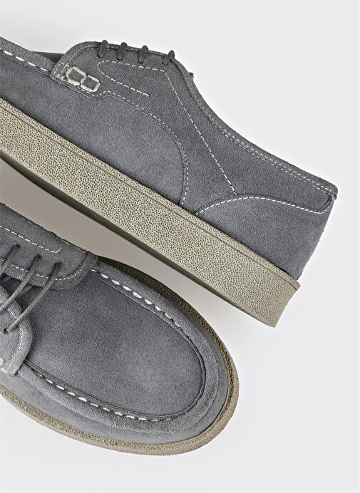 Gri Deri Erkek Günlük Ayakkabı - Görsel 10