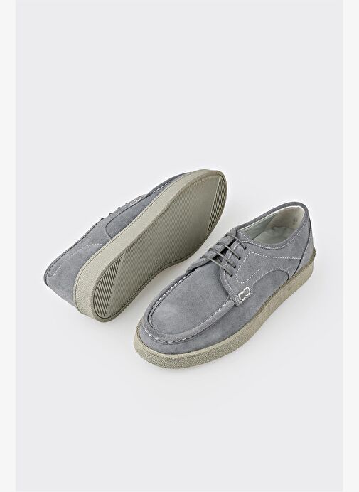 Gri Deri Erkek Günlük Ayakkabı - Görsel 6