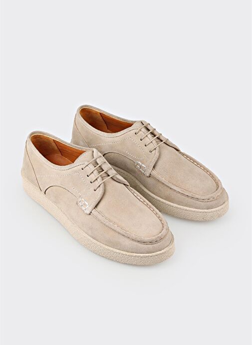Bej Deri Erkek Günlük Ayakkabı - Görsel 3
