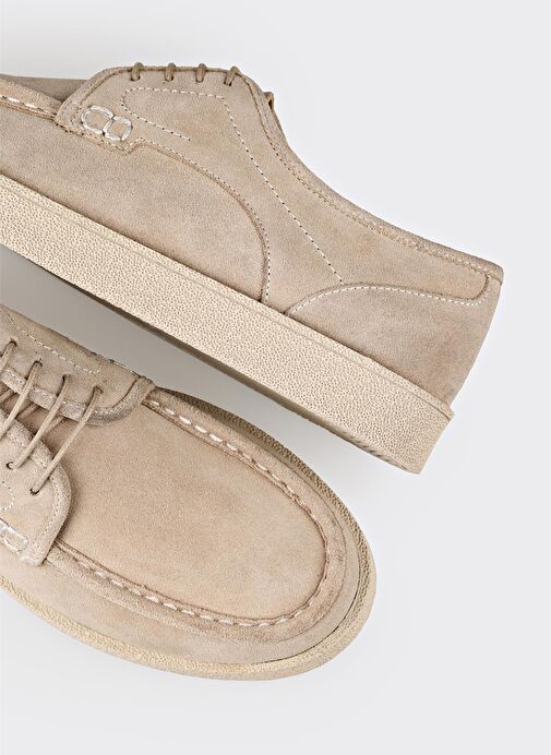 Bej Deri Erkek Günlük Ayakkabı - Görsel 6