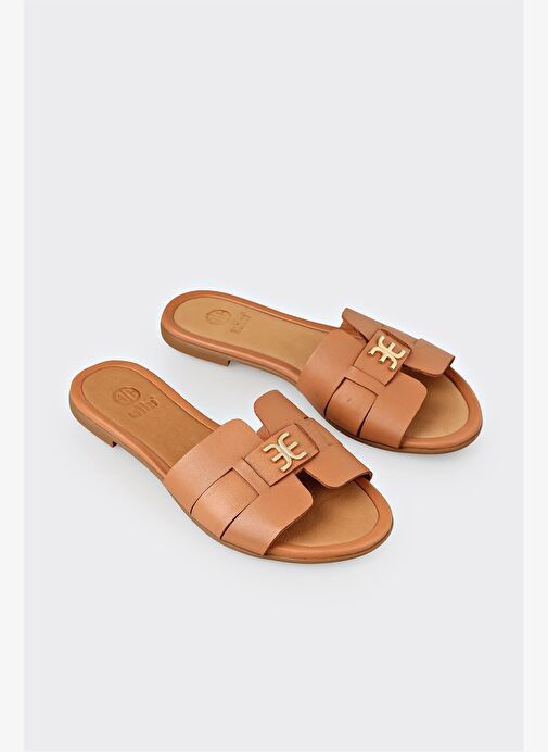 Taba Deri Kadın Terlik - Görsel 2