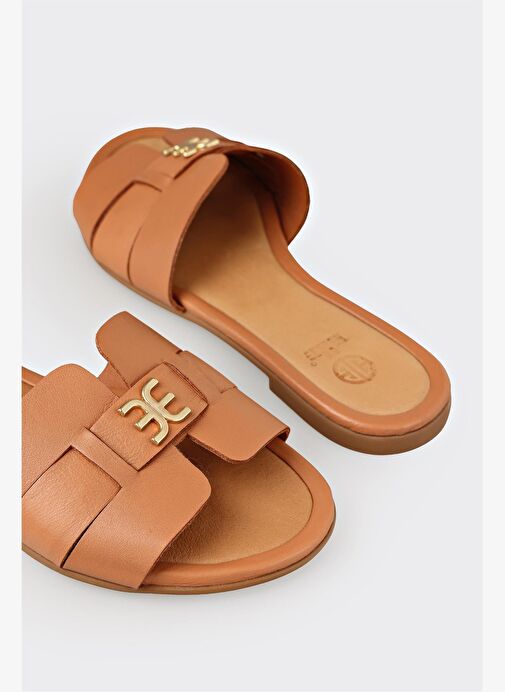 Taba Deri Kadın Terlik - Görsel 5