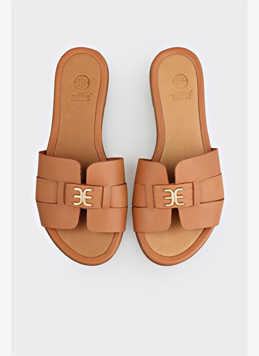 Taba Deri Kadın Terlik - Görsel 4