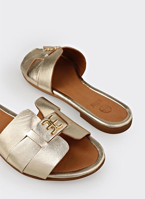 Gold Deri Kadın Terlik - Görsel 6