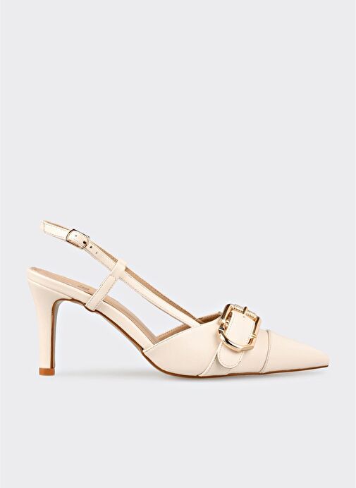 Ekru Kadın Topuklu Ayakkabı - Görsel 2