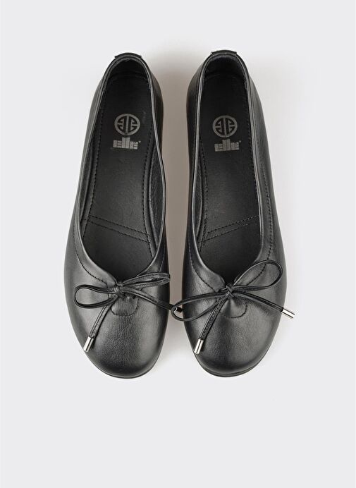 Siyah Deri Kadın Günlük Ayakkabı - Görsel 5