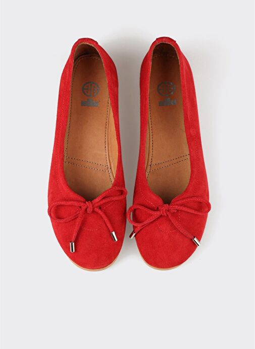 Kırmızı Deri Kadın Günlük Ayakkabı - Görsel 5