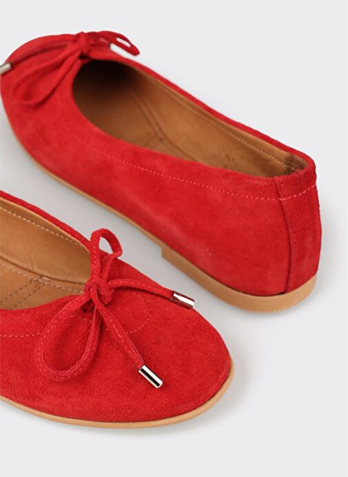 Kırmızı Deri Kadın Günlük Ayakkabı - Görsel 6