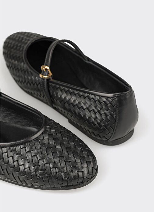 Siyah Deri Kadın Günlük Ayakkabı - Görsel 11