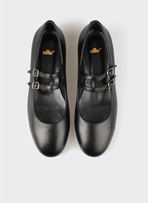 Siyah Deri Kadın Ayakkabı - Görsel 5