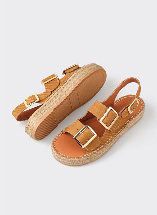 Taba Deri Kadın Espadril - Görsel 4