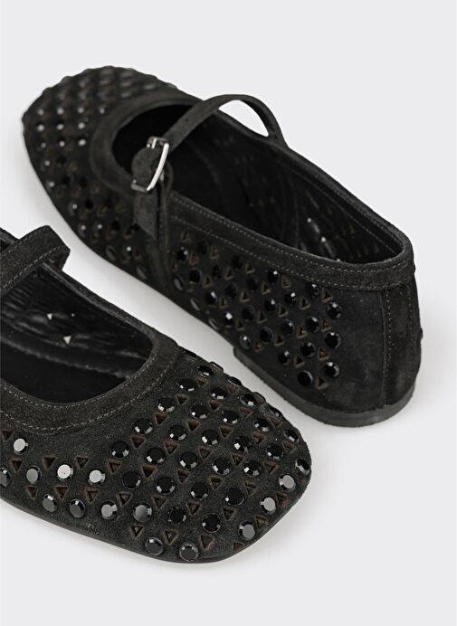 Siyah Deri Kadın Günlük Ayakkabı - Görsel 6