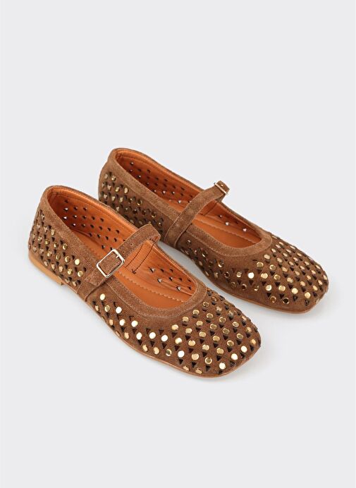 Taba Deri Kadın Günlük Ayakkabı - Görsel 3