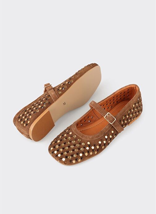 Taba Deri Kadın Günlük Ayakkabı - Görsel 4