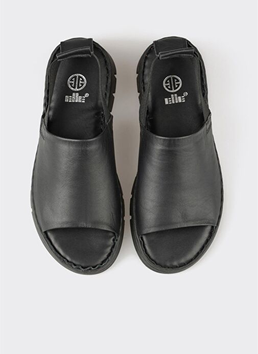 Siyah Deri Kadın Spor Sandalet - Görsel 5