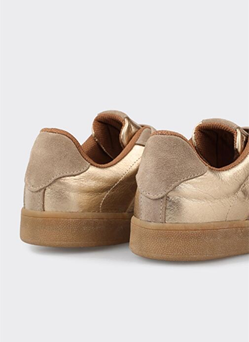 Bej Deri Kadın Spor Ayakkabı - Görsel 10
