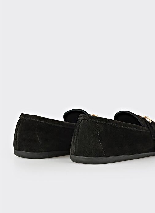 Siyah Deri Kadın Günlük Ayakkabı - Görsel 6