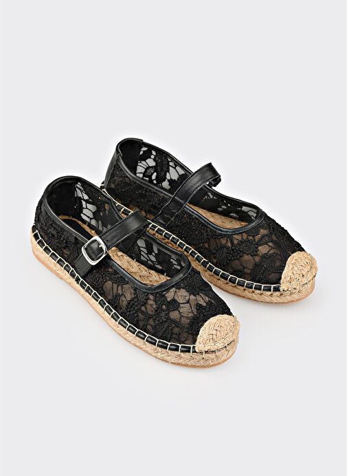 Siyah Kadın Espadril - Görsel 3