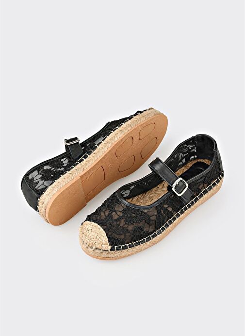 Siyah Kadın Espadril - Görsel 4