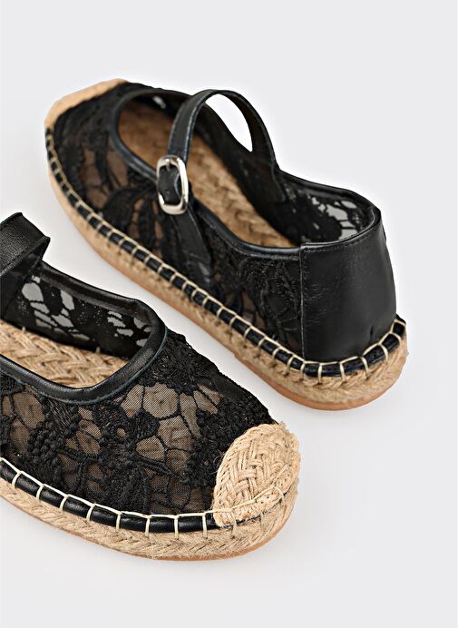 Siyah Kadın Espadril - Görsel 6