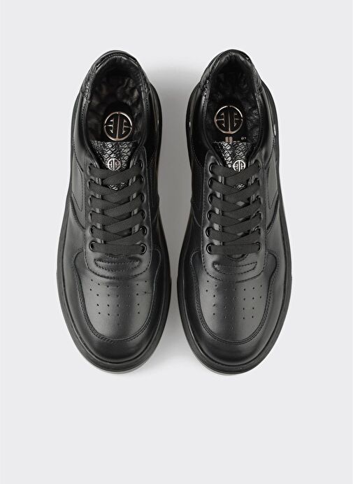 Siyah Deri Erkek Spor Ayakkabı - Görsel 5