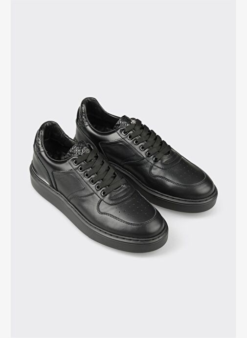 Siyah Deri Erkek Spor Ayakkabı - Görsel 4