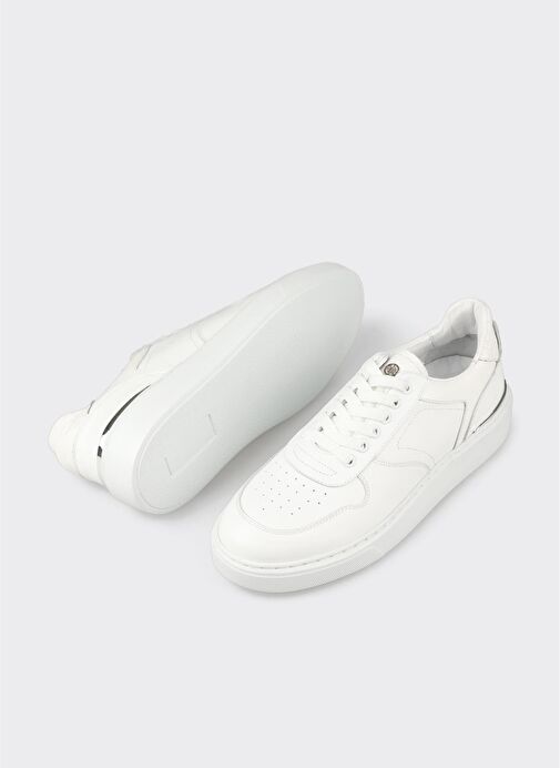 Beyaz Deri Erkek Spor Ayakkabı - Görsel 4