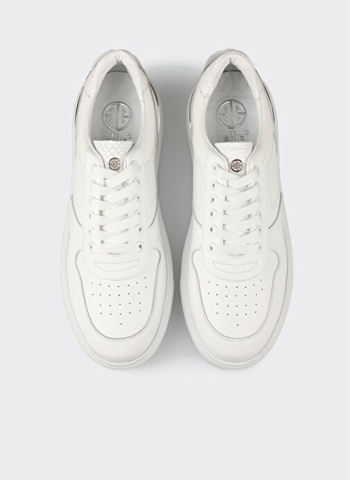 Beyaz Deri Erkek Spor Ayakkabı - Görsel 5