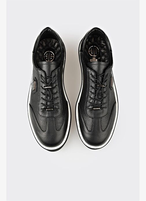 Siyah Deri Erkek Spor Ayakkabı - Görsel 8