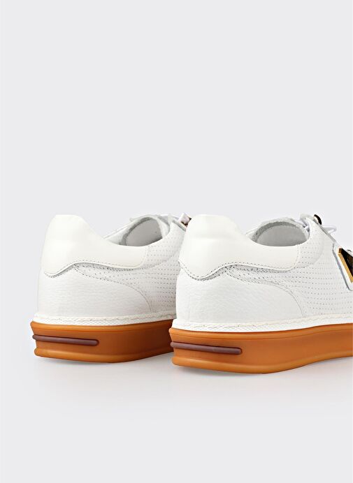 Beyaz Deri Erkek Spor Ayakkabı - Görsel 6