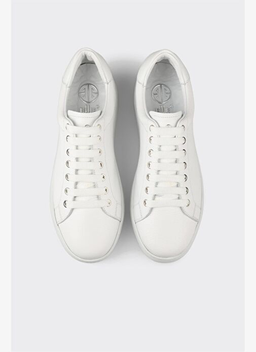 Beyaz Deri Erkek Günlük Ayakkabı - Görsel 9