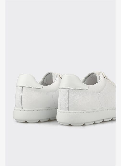 Beyaz Deri Erkek Günlük Ayakkabı - Görsel 10