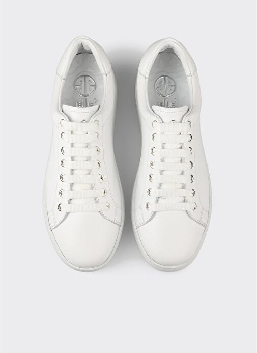 Beyaz Deri Erkek Günlük Ayakkabı - Görsel 8