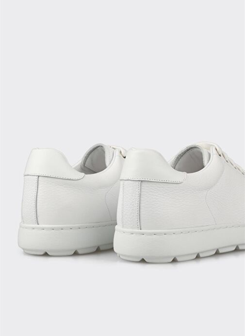Beyaz Deri Erkek Günlük Ayakkabı - Görsel 11